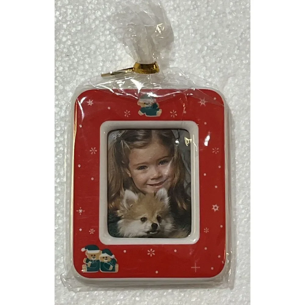 Christmas Angels & Bears Mini Magnetic‎ Ceramic Picture / Photo Frame - 3 Set
